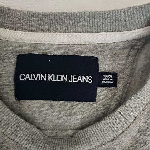 Calvin Klein Jeans Women's Gray Heathered Crew Neckline Pullover Sweater S/P/CH - Picture 8 of 14